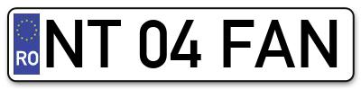 Placuta inmatriculare numar auto  NT-04-FAN, NT 04 FAN, NT04FAN