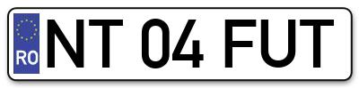 Placuta inmatriculare numar auto  NT-04-FUT, NT 04 FUT, NT04FUT
