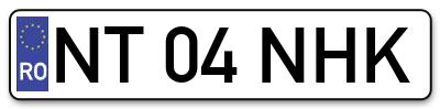 Placuta inmatriculare numar auto  NT-04-NHK, NT 04 NHK, NT04NHK