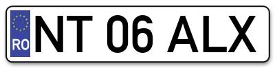 Placuta inmatriculare numar auto  NT-06-ALX, NT 06 ALX, NT06ALX