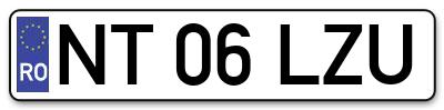Placuta inmatriculare numar auto  NT-06-LZU, NT 06 LZU, NT06LZU