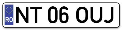 Placuta inmatriculare numar auto  NT-06-OUJ, NT 06 OUJ, NT06OUJ