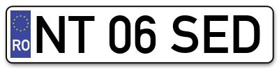 Placuta inmatriculare numar auto  NT-06-SED, NT 06 SED, NT06SED