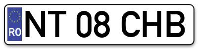Placuta inmatriculare numar auto  NT-08-CHB, NT 08 CHB, NT08CHB