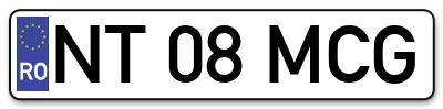 Placuta inmatriculare numar auto  NT-08-MCG, NT 08 MCG, NT08MCG
