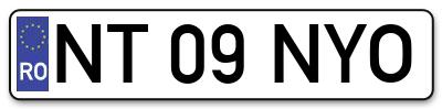 Placuta inmatriculare numar auto  NT-09-NYO, NT 09 NYO, NT09NYO