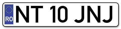 Placuta inmatriculare numar auto  NT-10-JNJ, NT 10 JNJ, NT10JNJ