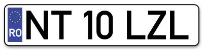 Placuta inmatriculare numar auto  NT-10-LZL, NT 10 LZL, NT10LZL