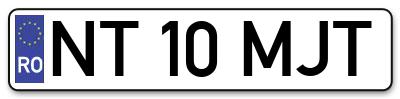 Placuta inmatriculare numar auto  NT-10-MJT, NT 10 MJT, NT10MJT