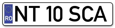 Placuta inmatriculare numar auto  NT-10-SCA, NT 10 SCA, NT10SCA