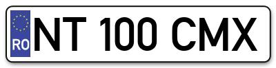 Placuta inmatriculare numar auto  NT-100-CMX, NT 100 CMX, NT100CMX
