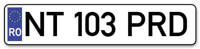 Placuta inmatriculare numar auto  NT-103-PRD, NT 103 PRD, NT103PRD