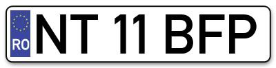 Placuta inmatriculare numar auto  NT-11-BFP, NT 11 BFP, NT11BFP