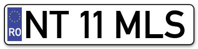 Placuta inmatriculare numar auto  NT-11-MLS, NT 11 MLS, NT11MLS
