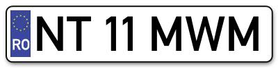 Placuta inmatriculare numar auto  NT-11-MWM, NT 11 MWM, NT11MWM
