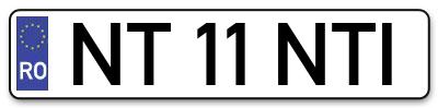Placuta inmatriculare numar auto  NT-11-NTI, NT 11 NTI, NT11NTI