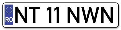 Placuta inmatriculare numar auto  NT-11-NWN, NT 11 NWN, NT11NWN