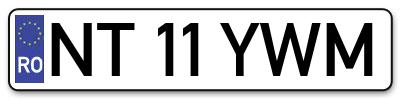 Placuta inmatriculare numar auto  NT-11-YWM, NT 11 YWM, NT11YWM
