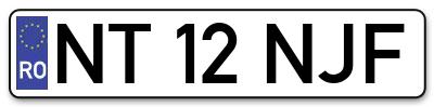 Placuta inmatriculare numar auto  NT-12-NJF, NT 12 NJF, NT12NJF