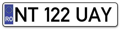Placuta inmatriculare numar auto  NT-122-UAY, NT 122 UAY, NT122UAY