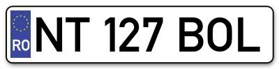 Placuta inmatriculare numar auto  NT-127-BOL, NT 127 BOL, NT127BOL