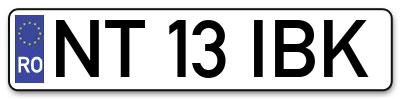 Placuta inmatriculare numar auto  NT-13-IBK, NT 13 IBK, NT13IBK