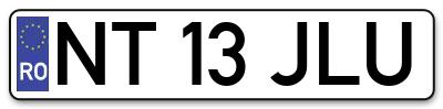 Placuta inmatriculare numar auto  NT-13-JLU, NT 13 JLU, NT13JLU