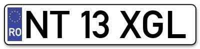 Placuta inmatriculare numar auto  NT-13-XGL, NT 13 XGL, NT13XGL