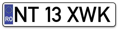 Placuta inmatriculare numar auto  NT-13-XWK, NT 13 XWK, NT13XWK