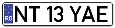 Placuta inmatriculare numar auto  NT-13-YAE, NT 13 YAE, NT13YAE