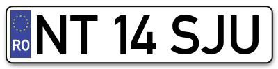 Placuta inmatriculare numar auto  NT-14-SJU, NT 14 SJU, NT14SJU