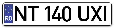 Placuta inmatriculare numar auto  NT-140-UXI, NT 140 UXI, NT140UXI
