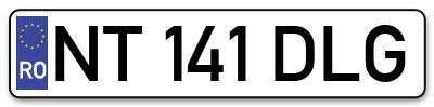 Placuta inmatriculare numar auto  NT-141-DLG, NT 141 DLG, NT141DLG