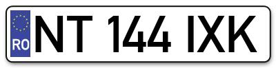 Placuta inmatriculare numar auto  NT-144-IXK, NT 144 IXK, NT144IXK