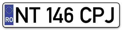 Placuta inmatriculare numar auto  NT-146-CPJ, NT 146 CPJ, NT146CPJ
