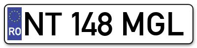 Placuta inmatriculare numar auto  NT-148-MGL, NT 148 MGL, NT148MGL