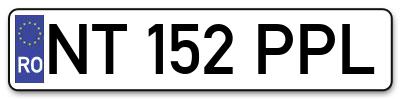 Placuta inmatriculare numar auto  NT-152-PPL, NT 152 PPL, NT152PPL