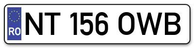 Placuta inmatriculare numar auto  NT-156-OWB, NT 156 OWB, NT156OWB