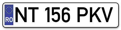 Placuta inmatriculare numar auto  NT-156-PKV, NT 156 PKV, NT156PKV