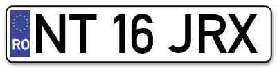 Placuta inmatriculare numar auto  NT-16-JRX, NT 16 JRX, NT16JRX