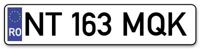 Placuta inmatriculare numar auto  NT-163-MQK, NT 163 MQK, NT163MQK