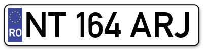 Placuta inmatriculare numar auto  NT-164-ARJ, NT 164 ARJ, NT164ARJ
