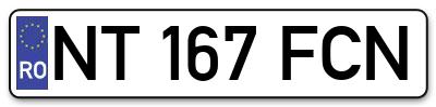 Placuta inmatriculare numar auto  NT-167-FCN, NT 167 FCN, NT167FCN