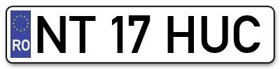 Placuta inmatriculare numar auto  NT-17-HUC, NT 17 HUC, NT17HUC