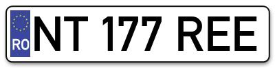 Placuta inmatriculare numar auto  NT-177-REE, NT 177 REE, NT177REE