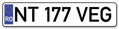Placuta inmatriculare numar auto  NT-177-VEG, NT 177 VEG, NT177VEG