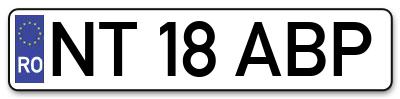 Placuta inmatriculare numar auto  NT-18-ABP, NT 18 ABP, NT18ABP