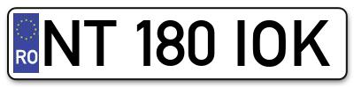 Placuta inmatriculare numar auto  NT-180-IOK, NT 180 IOK, NT180IOK