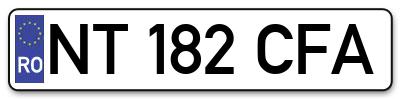Placuta inmatriculare numar auto  NT-182-CFA, NT 182 CFA, NT182CFA