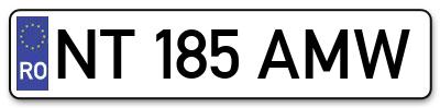 Placuta inmatriculare numar auto  NT-185-AMW, NT 185 AMW, NT185AMW